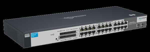 Как через web интерфейс настроить VLAN на коммутаторе HP 1800-24G (J9028B)-01