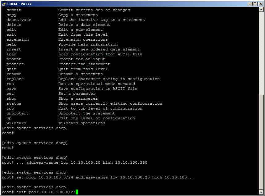 Как настроить DHCP сервер на Juniper SRX-05
