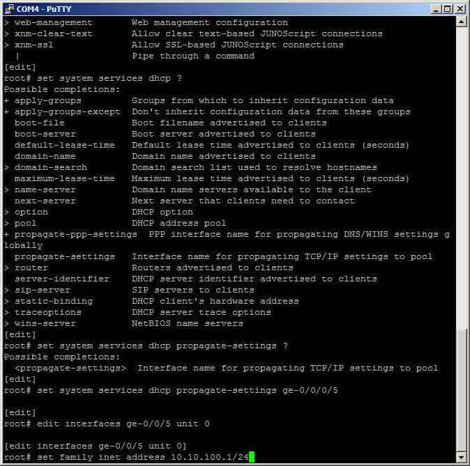 Как настроить DHCP сервер на Juniper SRX-11