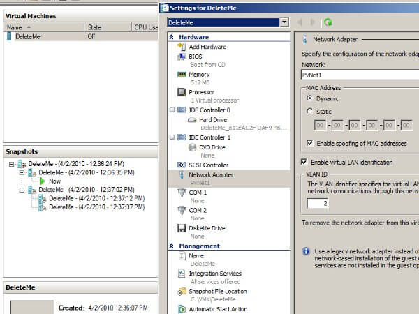 Kak vosstanovit virtualnyie mashinyi Hyper V pri kopirovanii na drugoy host v windows server 2008R2 02