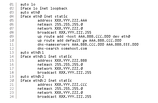 Как прописать несколько IP адресов на одной сетевой карте в Ubuntu, Debian