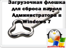 загрузочная флешка для сброса пароля windows 10