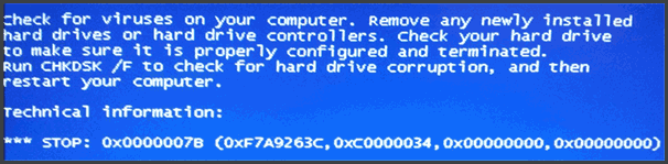 Ошибка 0x0000007B при установке Windows XP-01
