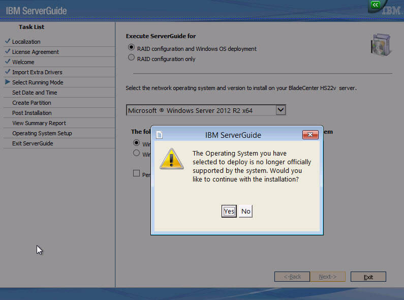 Как установить Windows 2012R2 на блейды IBM Blade HS22-07