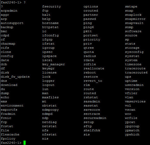 Netapp command line list2