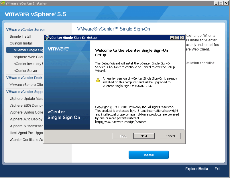 Как обновить Vcenter 5.5 Update 2 до vCenter 5.5 Update 3-06