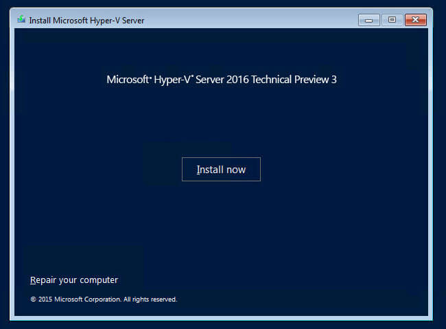 Как установить Microsoft Hyper-V 2016 Technical Preview 3-3