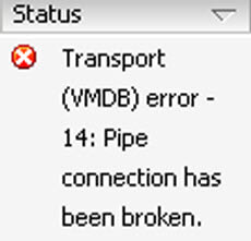 transport vmdb error 14 pipe connection has been broken-01