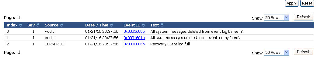 Event log full IBM BladeCenter-04