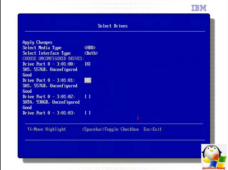 Как настроить raid на IBM x3650 M4-10