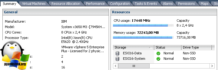 CPU и RAM 100% ESXI