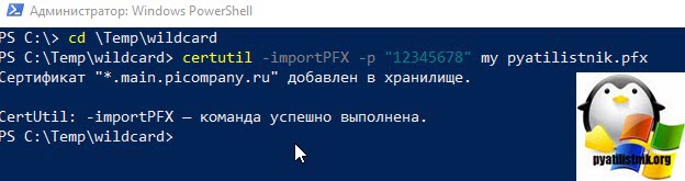 certutil Импорт сертификата в Windows