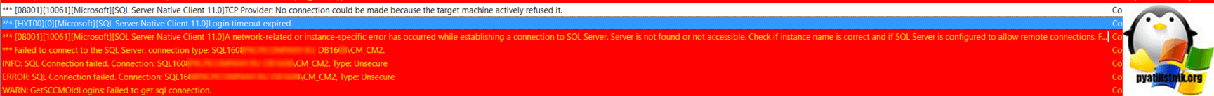 SQL Connection failed. Connection