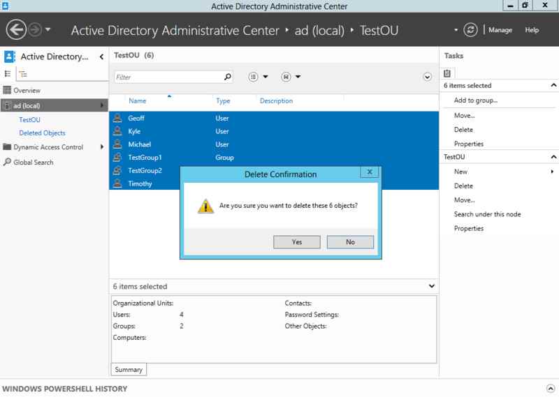 Что нового в корзине Active Directory в Windows Server 2012-07
