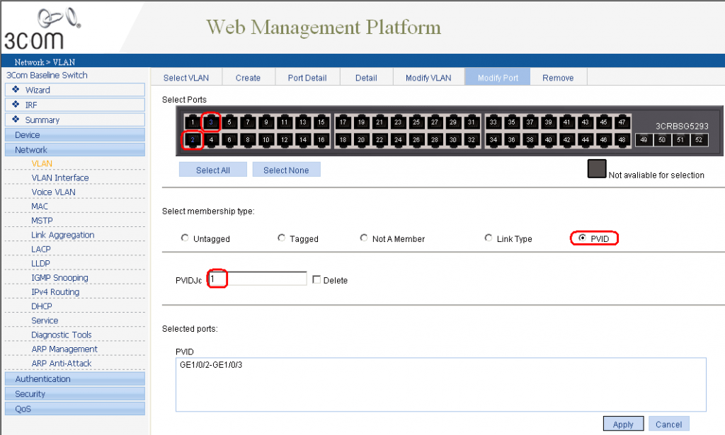 Настройка vlan на коммутаторе