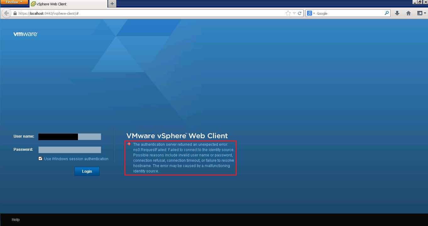 A general system error occurred-Authorize Exception в VMware vCenter 5.1-03