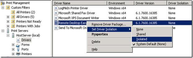 Как изолировать драйвер принтера в Windows 7-03