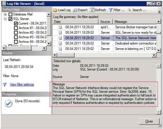 Как настроить SPN (Service Principal Name) в SQL Server и динамическая регистрация SPN-01