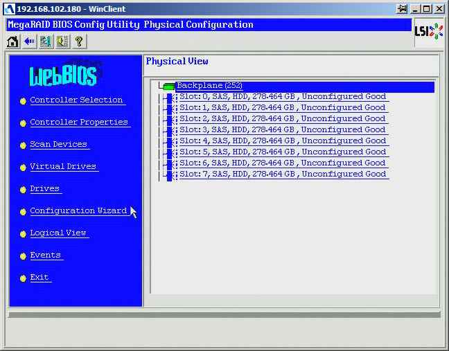 Как создать raid10, raid50, raid60, raid5 на контроллере LSI MegaRAID SAS PCI Express ROMB-02