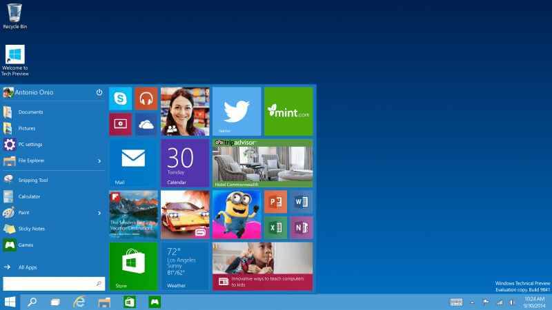 Windows 10 Technical Preview обновлена до версии 9860
