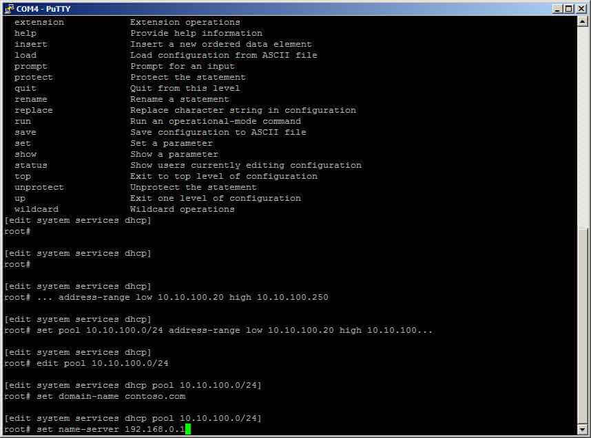 Как настроить DHCP сервер на Juniper SRX-07