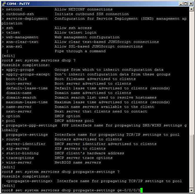 Как настроить DHCP сервер на Juniper SRX-09