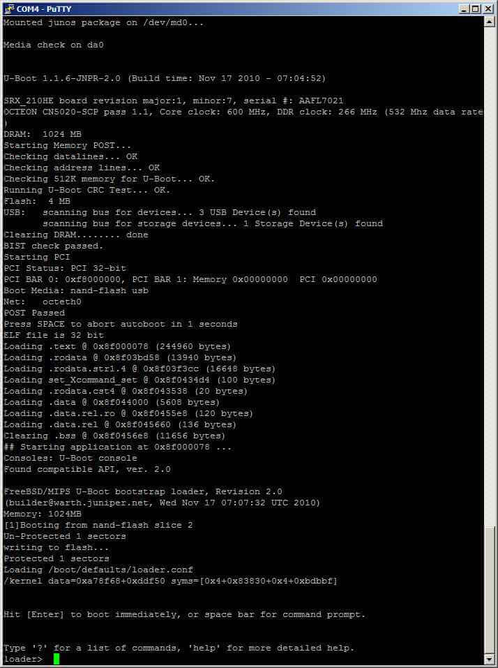 Как сменить пароль root в Juniper SRX-01