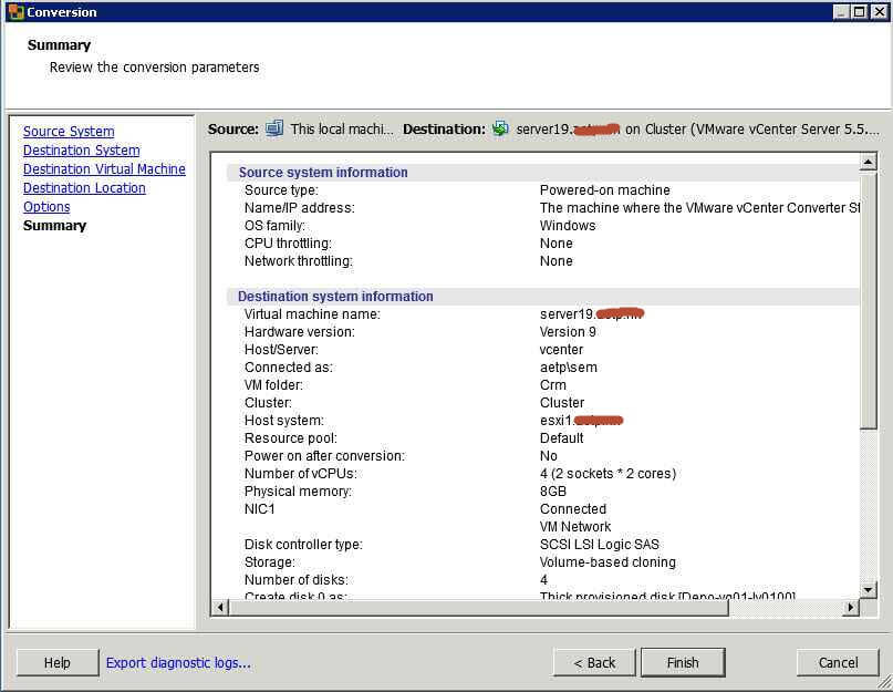 Как виртуализовать физический сервер с помощью VMware vCenter Converter Standalone 5.x.x-08