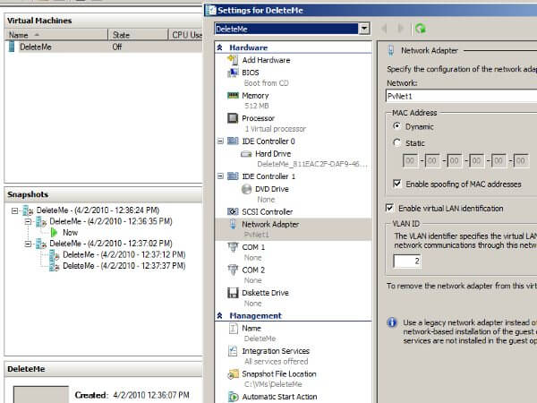 Как восстановить виртуальные машины Hyper-V при копировании на другой хост в windows server 2008R2-02