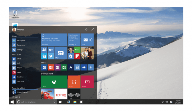 Microsoft выложила новую версию Windows 10 Technical Preview с обновленным интерфейсом и Cortana