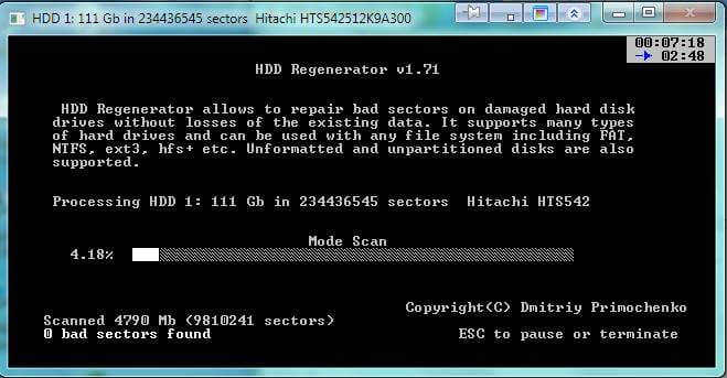 Восстановление жесткого диска с помощью HDD Regenerator-07