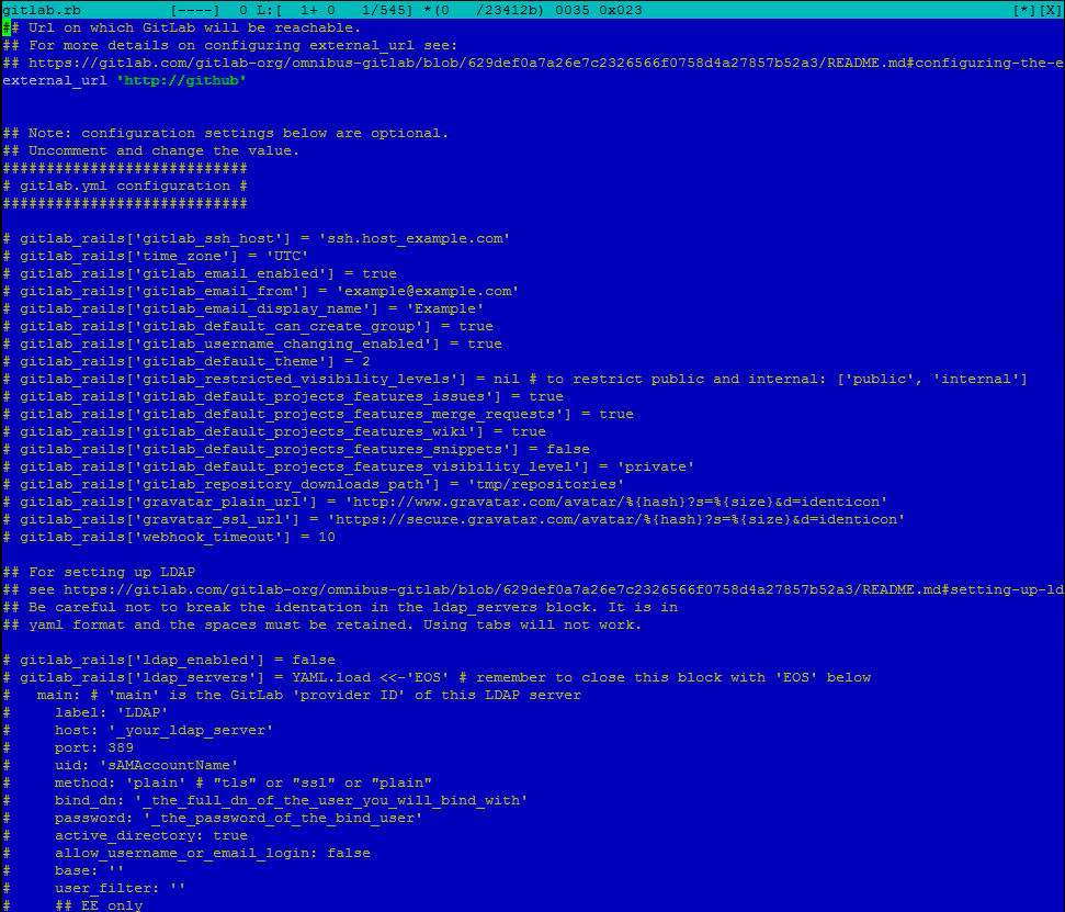 Как настроить LDAP авторизацию в Gitlab 7.9.1 на Ubuntu 14-04