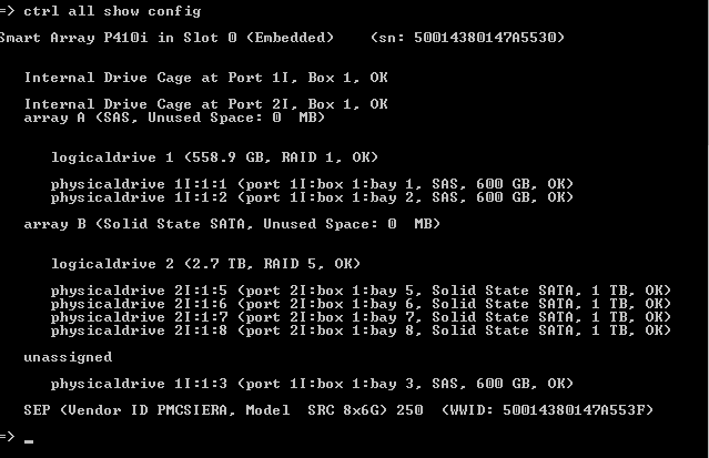 Список команд hpssacli для работы с RAID Smart Array P410i на ESXI 5.5-02