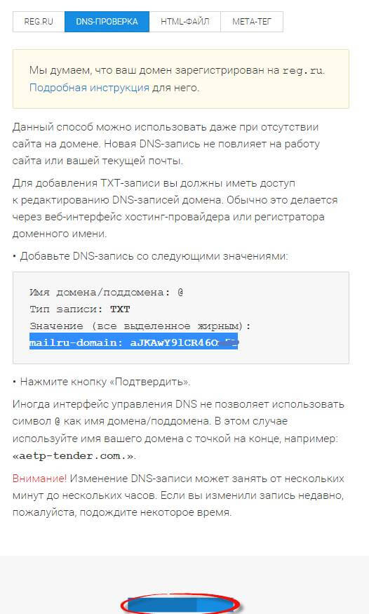 Как настроить почту mai.ru для бизнеса на reg.ru-05