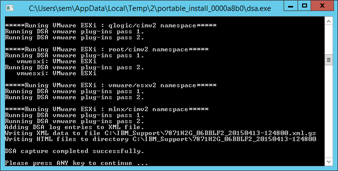 Как собрать логи с IBM сервера в ESXI 5.5 для тех поддержки с помощью IBM Dynamic System Analysis (DSA) 9.61-03