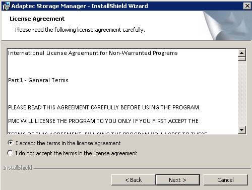 Как установить adaptec storage manager-08