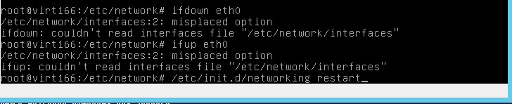 Ошибка couldn't read interfaces file etc-network-interfaces в Debian 8