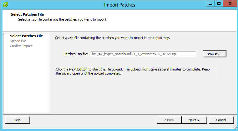 Как добавить свой патч в Update Manager vCenter 5.5-04
