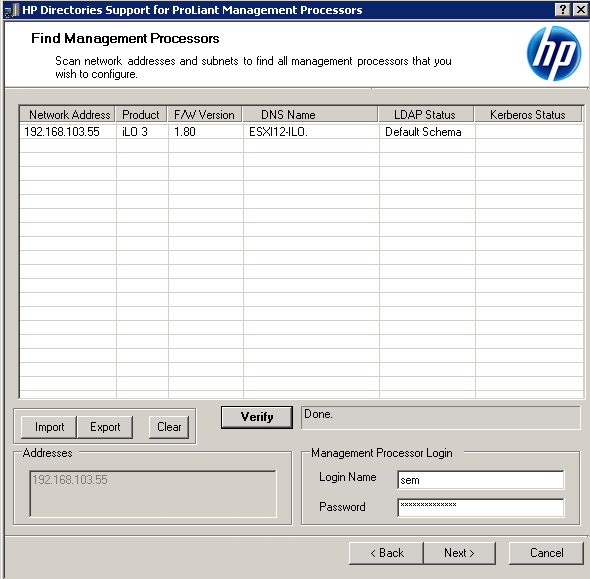 Как настроить аутентификацию Active Directory на HP iLO 3-04