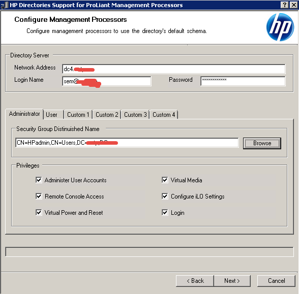 Как настроить аутентификацию Active Directory на HP iLO 3-10