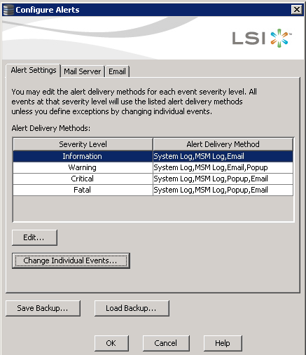 Как настроить email оповещение в LSI MegaRAID-03