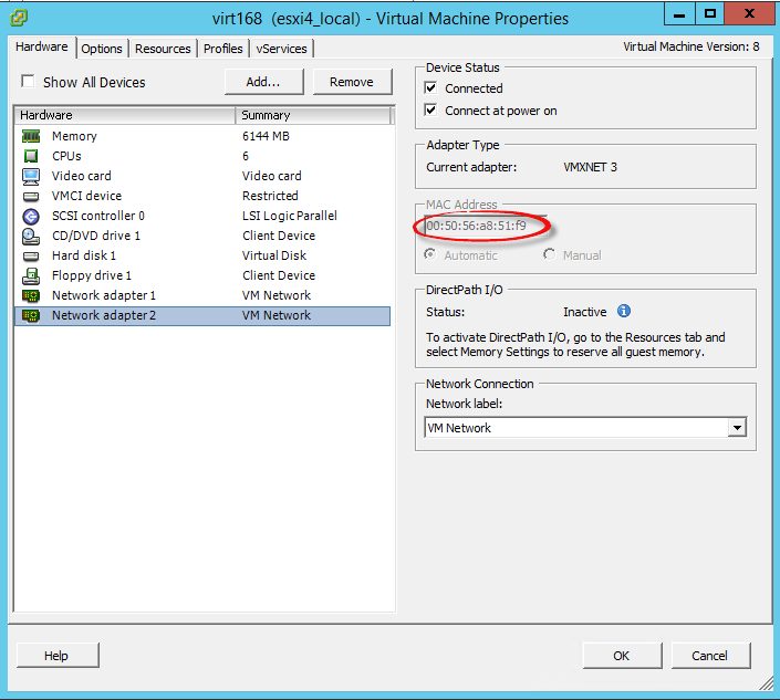 Как добавить второй сетевой интерфейс с внешним ip адресом в CentOS 7 на виртуальной машине ESXI 5.5-05