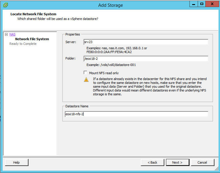 Как подключить NFS диск с Windows Server 2012 R2 в VMware ESXI 5.5-38