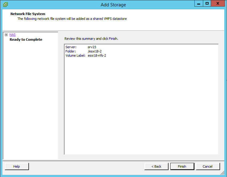 Как подключить NFS диск с Windows Server 2012 R2 в VMware ESXI 5.5-39