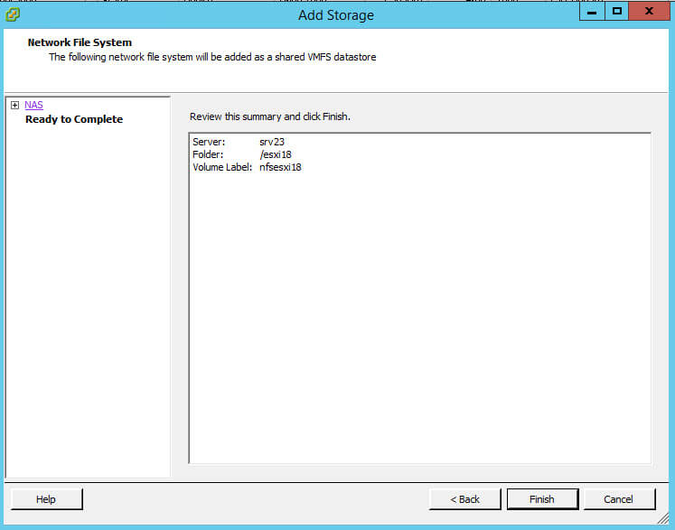 Как подключить NFS диск с Windows Server 2012 R2 в VMware ESXI 5.5-42