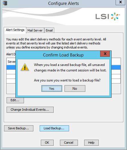 Как сохранить и восстановить настройки email оповещение в LSI MegaRAID-04