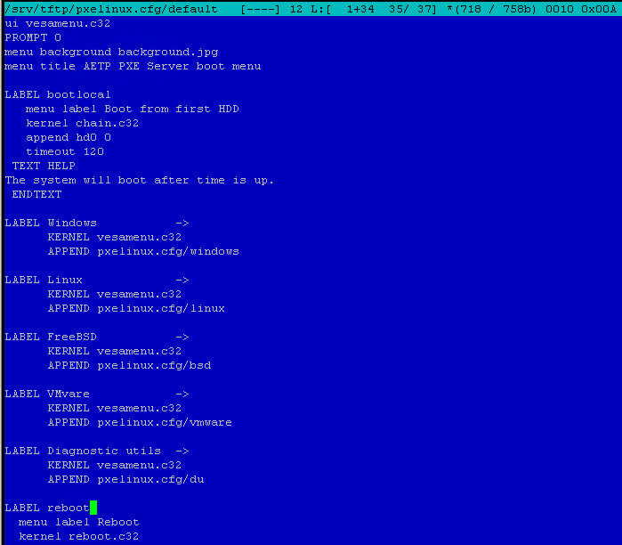 Как установить загрузочный PXE сервер для установки Windows, Linux, ESXI 5.5-15 часть. Добавляем пункт перезагрузка-03