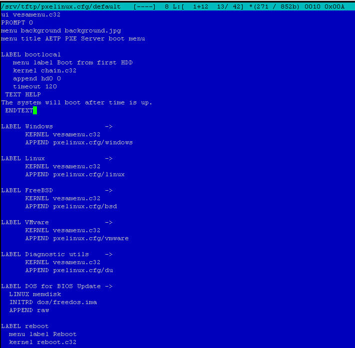 Как установить загрузочный PXE сервер для установки Windows, Linux, ESXI 5.5-16 часть. Добавляем DOS в меню-03-1
