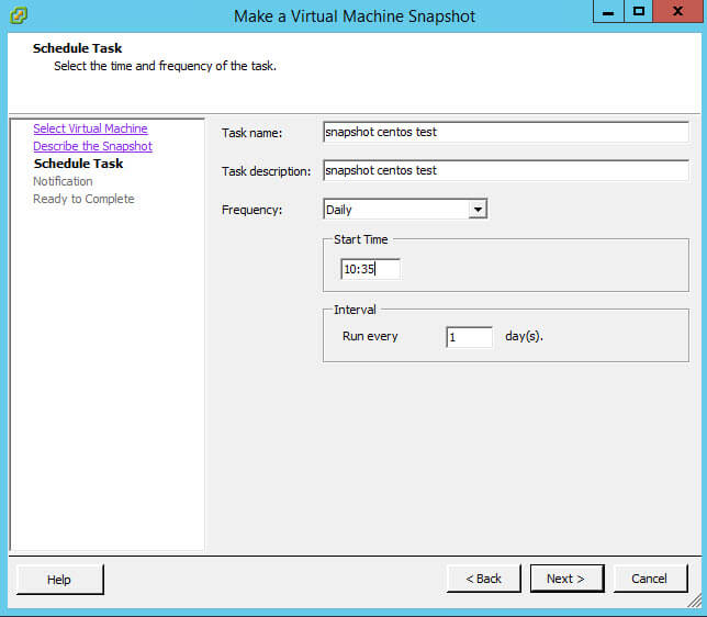 Как создать snapshot виртуальной машины по расписанию в VMware vCenter 5.5-07