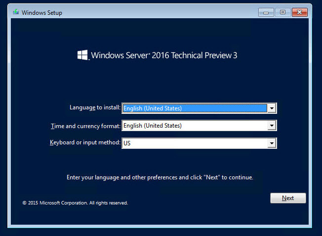Как установить Windows Server 2016 Technical Preview 3-02